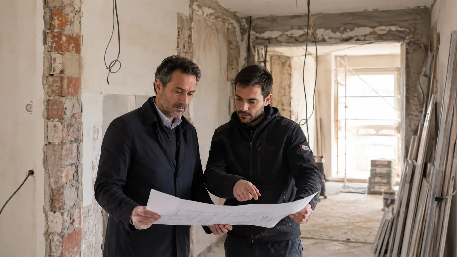 Ristrutturazione in corso in un appartamento, con lavorazioni aggiuntive in vista
