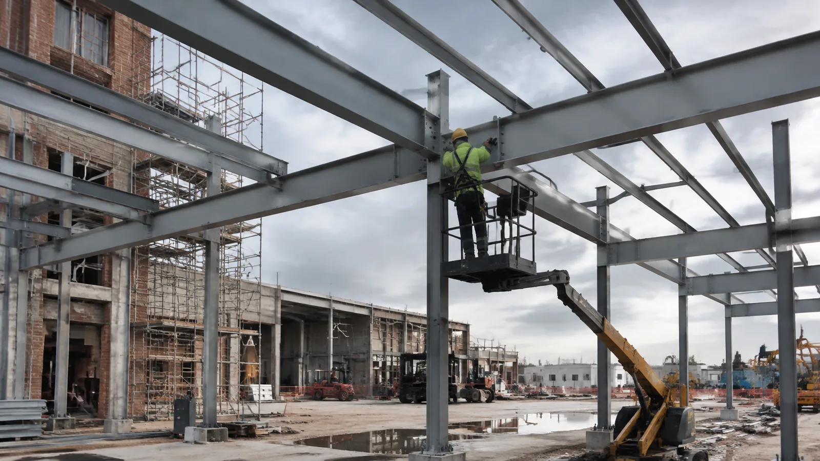 Struttura metallica montata in cantiere da un'impresa subappaltatrice